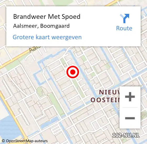 Locatie op kaart van de 112 melding: Brandweer Met Spoed Naar Aalsmeer, Boomgaard op 2 september 2023 13:31