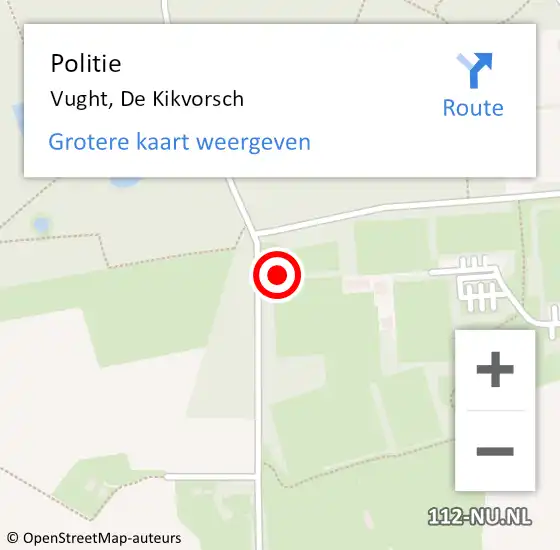 Locatie op kaart van de 112 melding: Politie Vught, De Kikvorsch op 2 september 2023 13:54