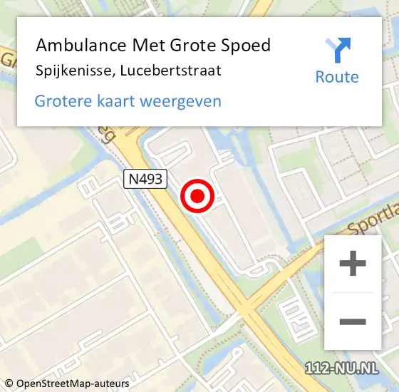 Locatie op kaart van de 112 melding: Ambulance Met Grote Spoed Naar Spijkenisse, Lucebertstraat op 2 september 2023 13:59