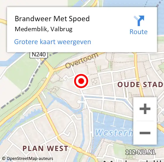 Locatie op kaart van de 112 melding: Brandweer Met Spoed Naar Medemblik, Valbrug op 2 september 2023 14:33