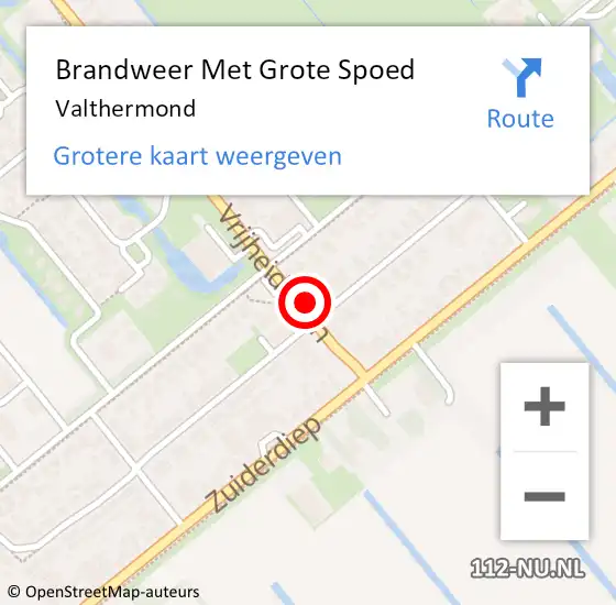 Locatie op kaart van de 112 melding: Brandweer Met Grote Spoed Naar Valthermond op 2 september 2023 14:49