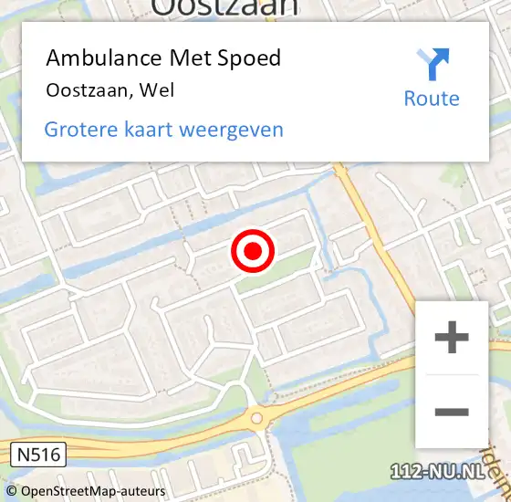 Locatie op kaart van de 112 melding: Ambulance Met Spoed Naar Oostzaan, Wel op 2 september 2023 15:14