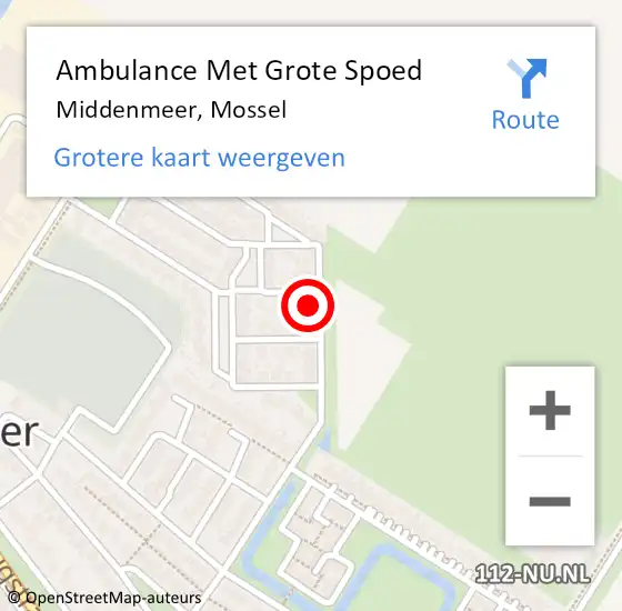 Locatie op kaart van de 112 melding: Ambulance Met Grote Spoed Naar Middenmeer, Mossel op 2 september 2023 15:31