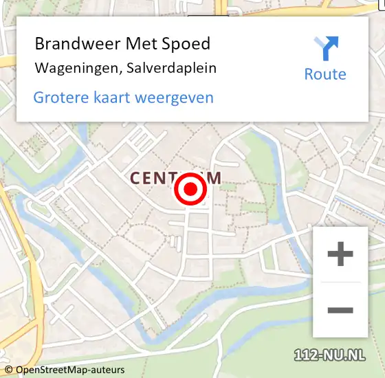 Locatie op kaart van de 112 melding: Brandweer Met Spoed Naar Wageningen, Salverdaplein op 2 september 2023 15:37