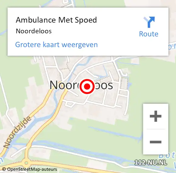 Locatie op kaart van de 112 melding: Ambulance Met Spoed Naar Noordeloos op 2 september 2023 15:50