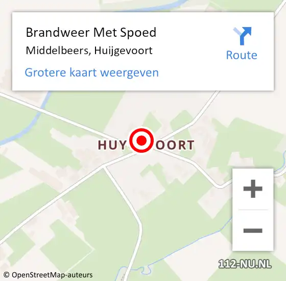 Locatie op kaart van de 112 melding: Brandweer Met Spoed Naar Middelbeers, Huijgevoort op 2 september 2023 16:22