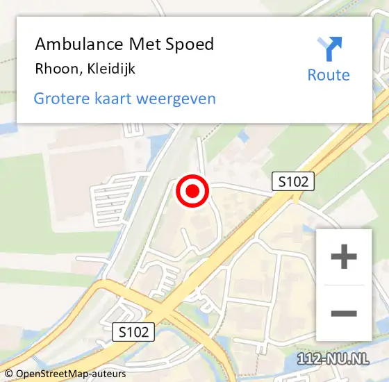 Locatie op kaart van de 112 melding: Ambulance Met Spoed Naar Rhoon, Kleidijk op 2 september 2023 17:47