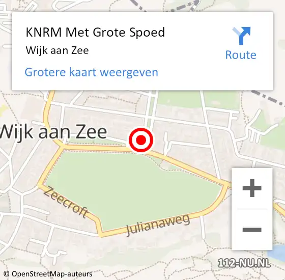 Locatie op kaart van de 112 melding: KNRM Met Grote Spoed Naar Wijk aan Zee op 2 september 2023 17:49