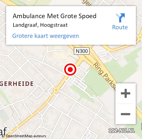 Locatie op kaart van de 112 melding: Ambulance Met Grote Spoed Naar Landgraaf, Hoogstraat op 6 september 2014 17:35