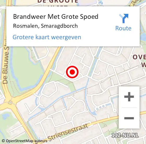 Locatie op kaart van de 112 melding: Brandweer Met Grote Spoed Naar Rosmalen, Smaragdborch op 2 september 2023 19:04