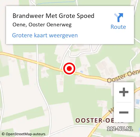 Locatie op kaart van de 112 melding: Brandweer Met Grote Spoed Naar Oene, Ooster Oenerweg op 6 september 2014 17:52