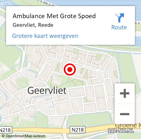 Locatie op kaart van de 112 melding: Ambulance Met Grote Spoed Naar Geervliet, Reede op 2 september 2023 21:24