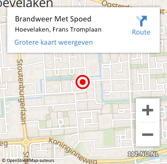 Locatie op kaart van de 112 melding: Brandweer Met Spoed Naar Hoevelaken, Frans Tromplaan op 2 september 2023 21:25