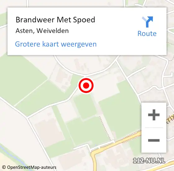 Locatie op kaart van de 112 melding: Brandweer Met Spoed Naar Asten, Weivelden op 2 september 2023 21:35