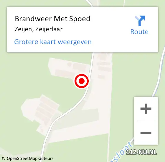 Locatie op kaart van de 112 melding: Brandweer Met Spoed Naar Zeijen, Zeijerlaar op 13 oktober 2013 18:51