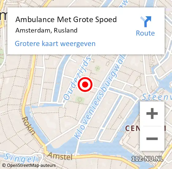 Locatie op kaart van de 112 melding: Ambulance Met Grote Spoed Naar Amsterdam, Rusland op 2 september 2023 22:28