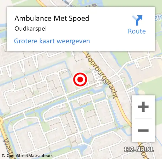 Locatie op kaart van de 112 melding: Ambulance Met Spoed Naar Oudkarspel op 2 september 2023 23:04