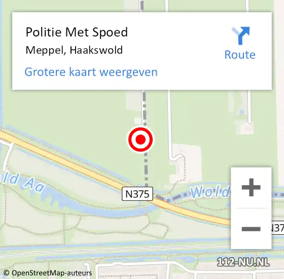 Locatie op kaart van de 112 melding: Politie Met Spoed Naar Meppel, Haakswold op 3 september 2023 00:51