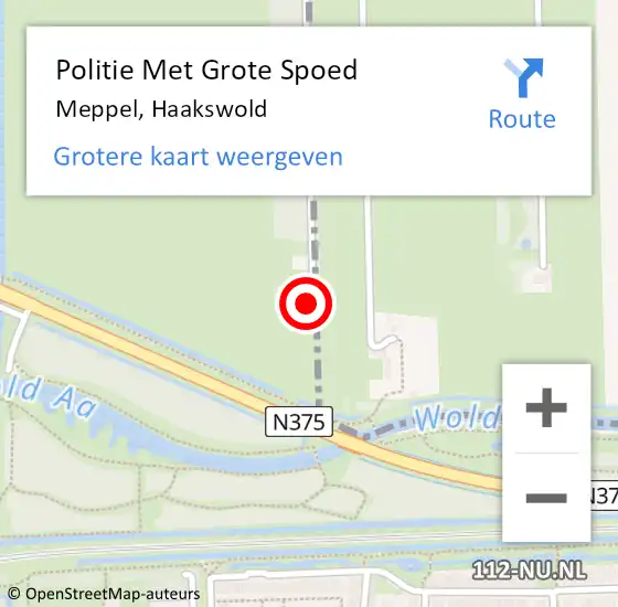 Locatie op kaart van de 112 melding: Politie Met Grote Spoed Naar Meppel, Haakswold op 3 september 2023 00:53