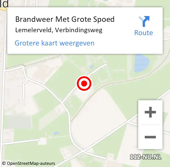 Locatie op kaart van de 112 melding: Brandweer Met Grote Spoed Naar Lemelerveld, Verbindingsweg op 3 september 2023 00:55