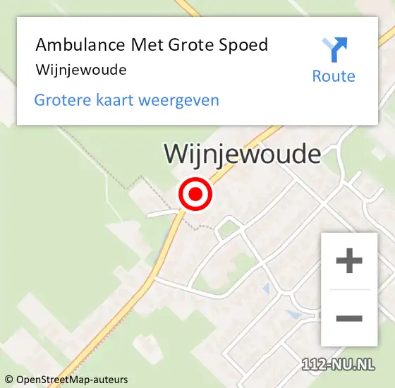 Locatie op kaart van de 112 melding: Ambulance Met Grote Spoed Naar Wijnjewoude op 3 september 2023 01:40