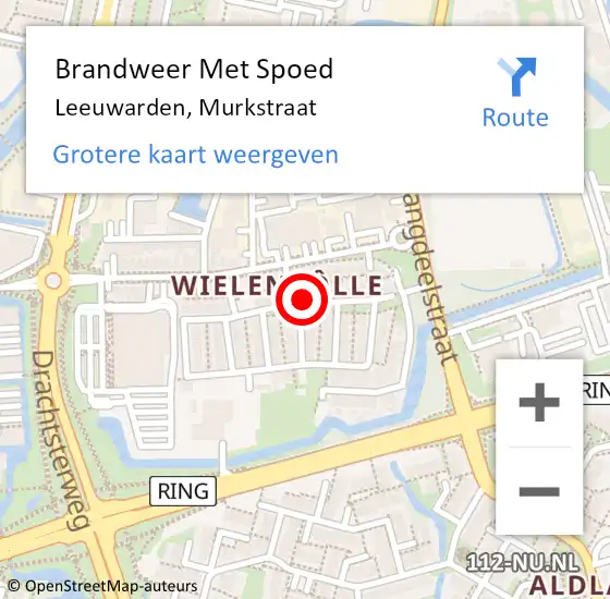 Locatie op kaart van de 112 melding: Brandweer Met Spoed Naar Leeuwarden, Murkstraat op 3 september 2023 02:31