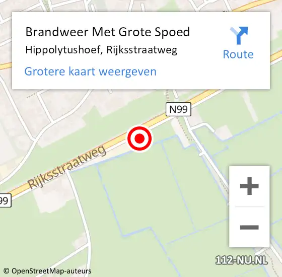 Locatie op kaart van de 112 melding: Brandweer Met Grote Spoed Naar Hippolytushoef, Rijksstraatweg op 3 september 2023 03:48