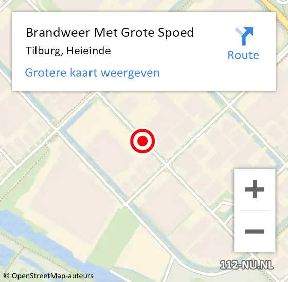 Locatie op kaart van de 112 melding: Brandweer Met Grote Spoed Naar Tilburg, Heieinde op 3 september 2023 04:01