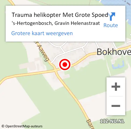 Locatie op kaart van de 112 melding: Trauma helikopter Met Grote Spoed Naar 's-Hertogenbosch, Gravin Helenastraat op 3 september 2023 04:36