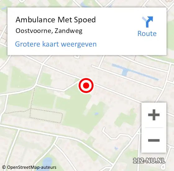 Locatie op kaart van de 112 melding: Ambulance Met Spoed Naar Oostvoorne, Zandweg op 3 september 2023 06:32