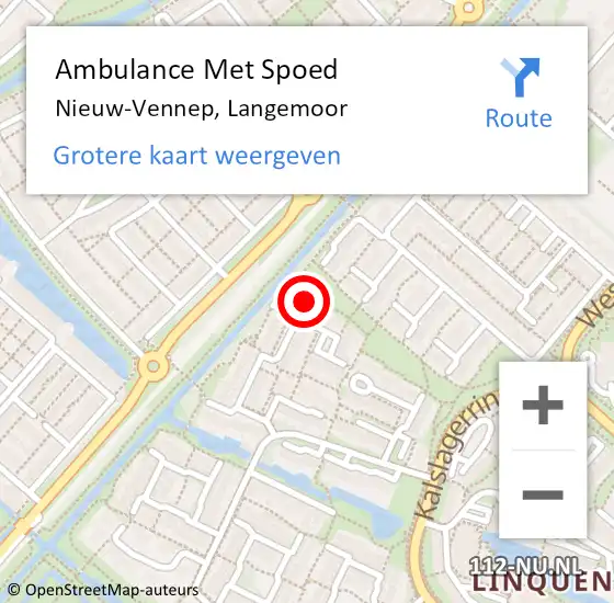 Locatie op kaart van de 112 melding: Ambulance Met Spoed Naar Nieuw-Vennep, Langemoor op 3 september 2023 06:42