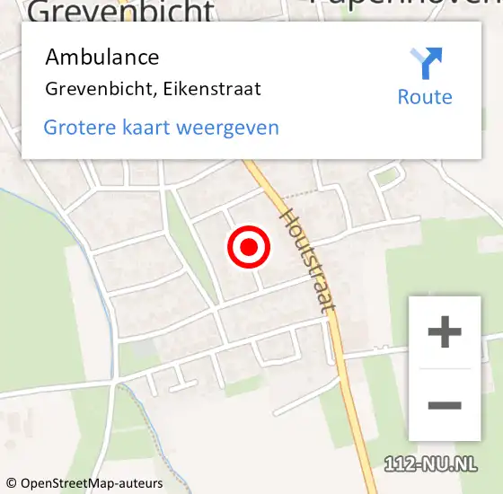 Locatie op kaart van de 112 melding: Ambulance Grevenbicht, Eikenstraat op 9 september 2013 13:57