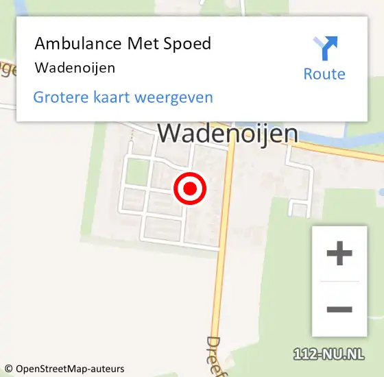 Locatie op kaart van de 112 melding: Ambulance Met Spoed Naar Wadenoijen op 3 september 2023 09:37
