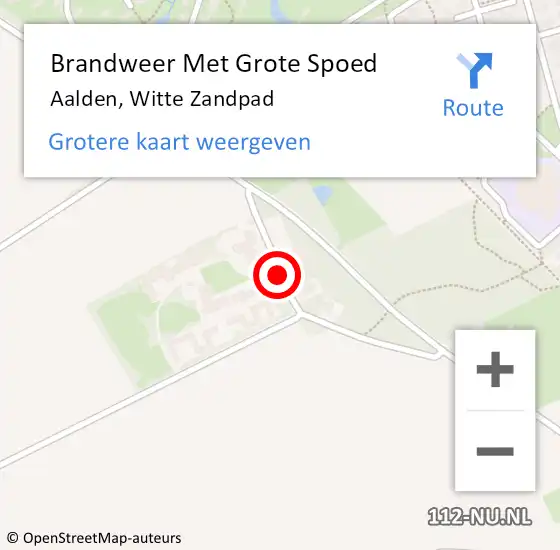 Locatie op kaart van de 112 melding: Brandweer Met Grote Spoed Naar Aalden, Witte Zandpad op 6 september 2014 18:59