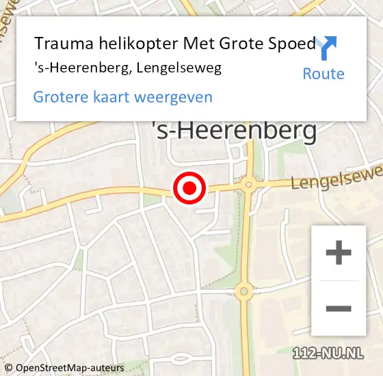 Locatie op kaart van de 112 melding: Trauma helikopter Met Grote Spoed Naar 's-Heerenberg, Lengelseweg op 3 september 2023 11:31