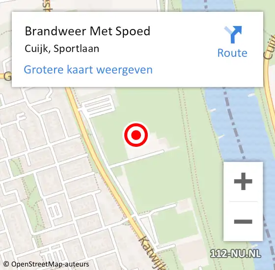 Locatie op kaart van de 112 melding: Brandweer Met Spoed Naar Cuijk, Sportlaan op 3 september 2023 12:03