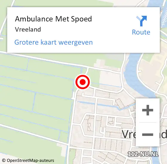 Locatie op kaart van de 112 melding: Ambulance Met Spoed Naar Vreeland op 3 september 2023 12:13