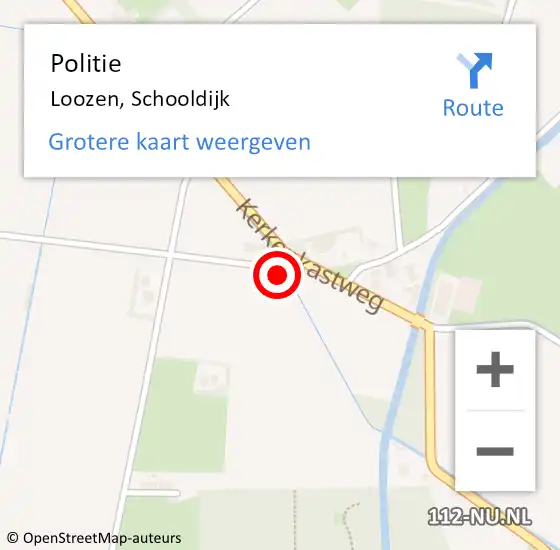 Locatie op kaart van de 112 melding: Politie Loozen, Schooldijk op 3 september 2023 12:24