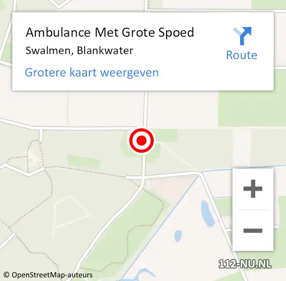 Locatie op kaart van de 112 melding: Ambulance Met Grote Spoed Naar Swalmen, Blankwater op 3 september 2023 12:25