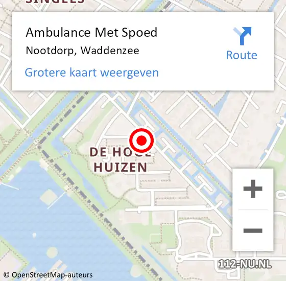 Locatie op kaart van de 112 melding: Ambulance Met Spoed Naar Nootdorp, Waddenzee op 3 september 2023 12:28