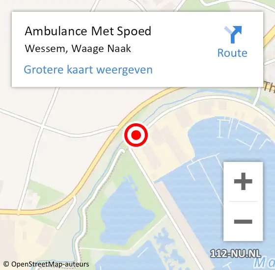 Locatie op kaart van de 112 melding: Ambulance Met Spoed Naar Wessem, Waage Naak op 6 september 2014 19:14