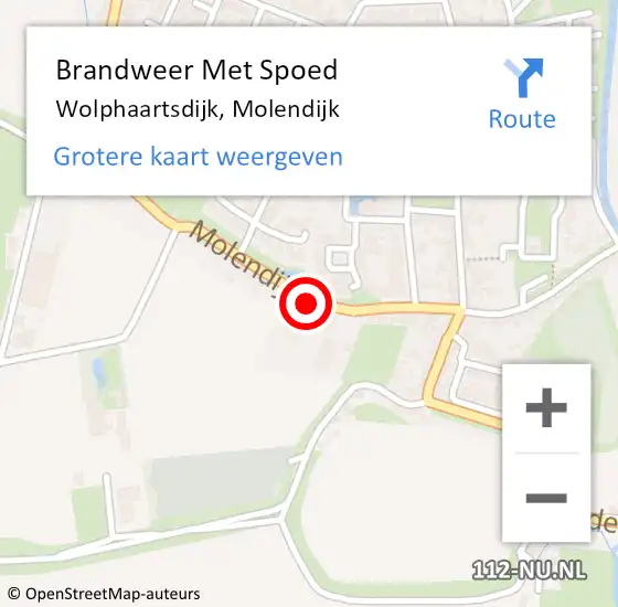 Locatie op kaart van de 112 melding: Brandweer Met Spoed Naar Wolphaartsdijk, Molendijk op 3 september 2023 13:47