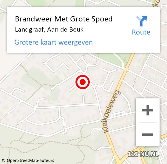 Locatie op kaart van de 112 melding: Brandweer Met Grote Spoed Naar Landgraaf, Aan de Beuk op 3 september 2023 13:50