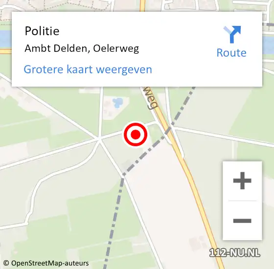 Locatie op kaart van de 112 melding: Politie Ambt Delden, Oelerweg op 3 september 2023 14:14