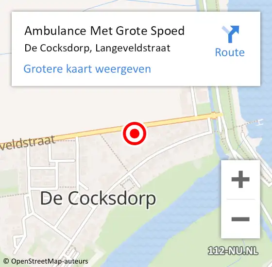 Locatie op kaart van de 112 melding: Ambulance Met Grote Spoed Naar De Cocksdorp, Langeveldstraat op 3 september 2023 14:24
