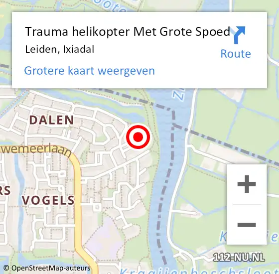 Locatie op kaart van de 112 melding: Trauma helikopter Met Grote Spoed Naar Leiden, Ixiadal op 3 september 2023 14:45