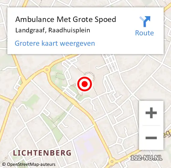 Locatie op kaart van de 112 melding: Ambulance Met Grote Spoed Naar Landgraaf, Raadhuisplein op 6 september 2014 19:32