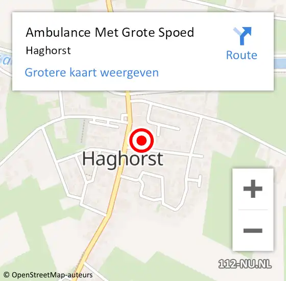 Locatie op kaart van de 112 melding: Ambulance Met Grote Spoed Naar Haghorst op 3 september 2023 15:13