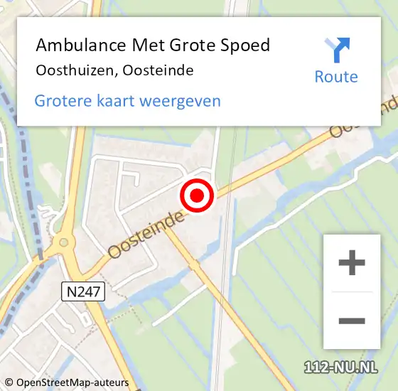 Locatie op kaart van de 112 melding: Ambulance Met Grote Spoed Naar Oosthuizen, Oosteinde op 3 september 2023 16:11