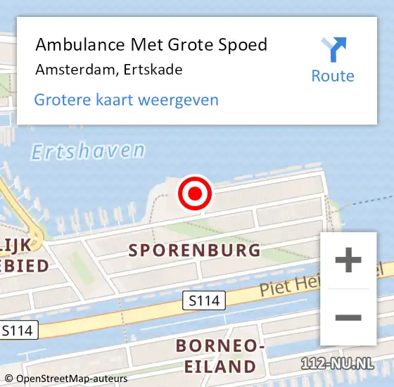 Locatie op kaart van de 112 melding: Ambulance Met Grote Spoed Naar Amsterdam, Ertskade op 3 september 2023 16:16